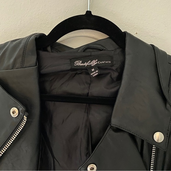 Faux leather black Biker jacket - Picture 2 of 4